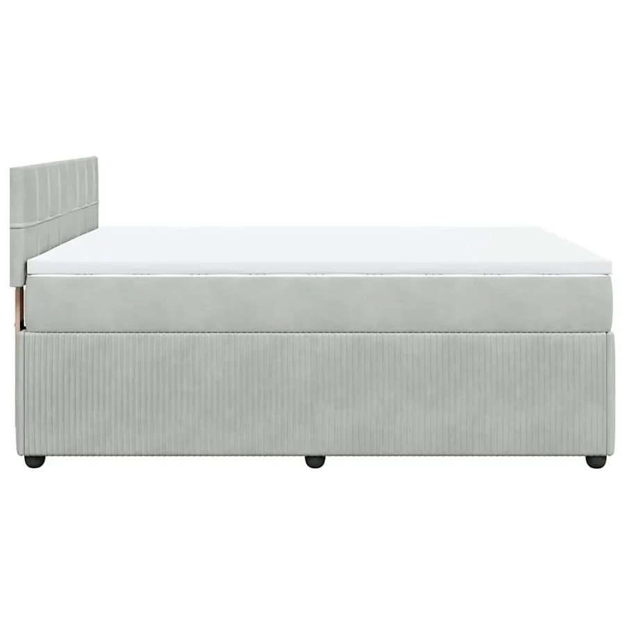 Sommier à lattes de lit et matelas Gris clair 140x190cm Velours - 7
