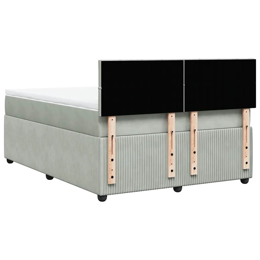 Sommier à lattes de lit et matelas Gris clair 140x190cm Velours - 8