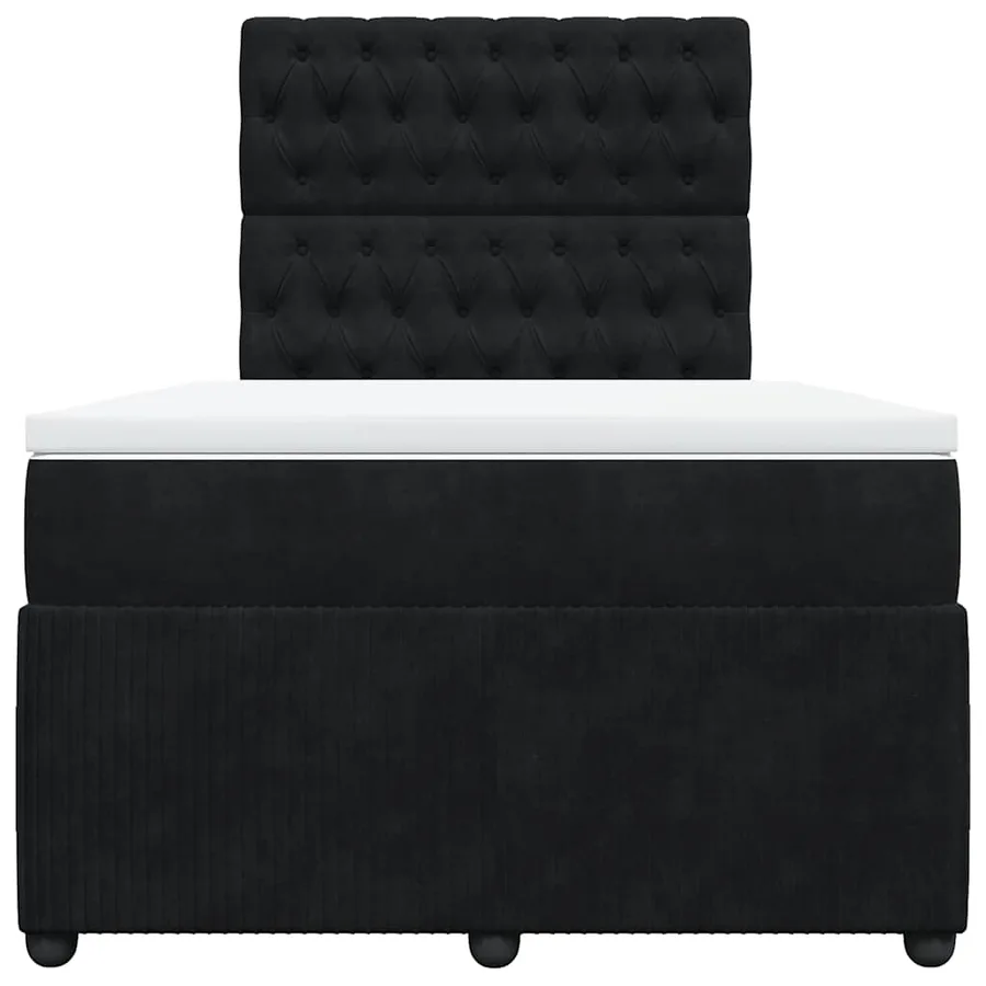 Sommier à lattes de lit avec matelas Noir 120x200 cm Velours - 6