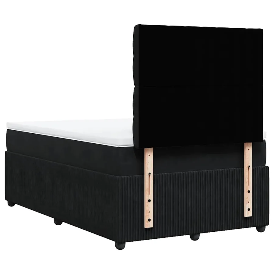 Sommier à lattes de lit avec matelas Noir 120x200 cm Velours - 8