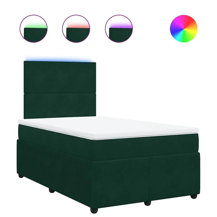 Sommier à lattes de lit et matelas Vert foncé 120x200cm Velours - 2