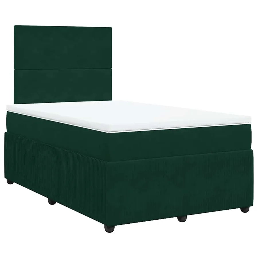 Sommier à lattes de lit et matelas Vert foncé 120x200cm Velours - 3