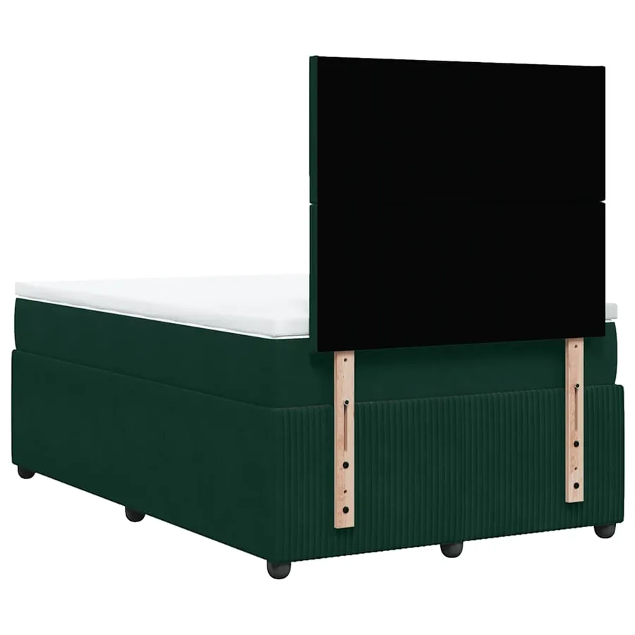 Sommier à lattes de lit et matelas Vert foncé 120x200cm Velours - 8