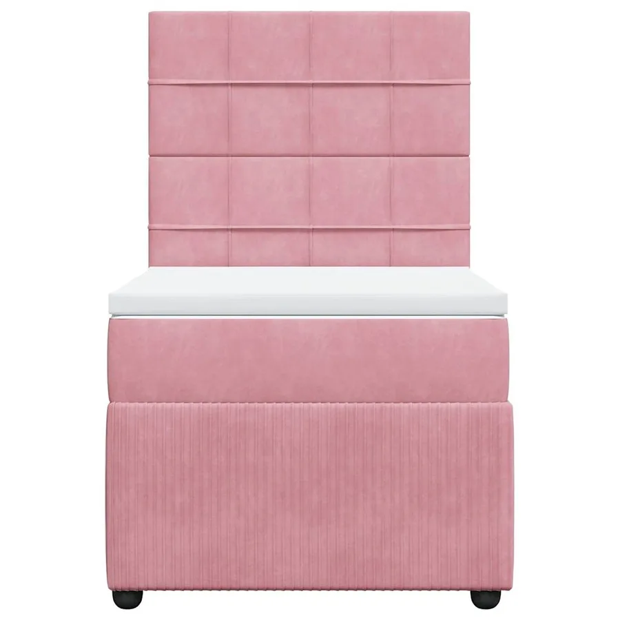 Sommier à lattes de lit avec matelas Rose 90x200 cm Velours - 6