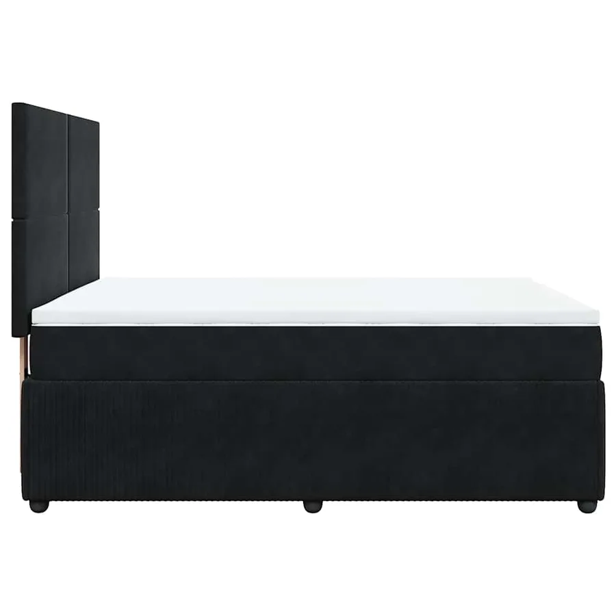 Sommier à lattes de lit avec matelas Noir 140x190 cm Velours - 7