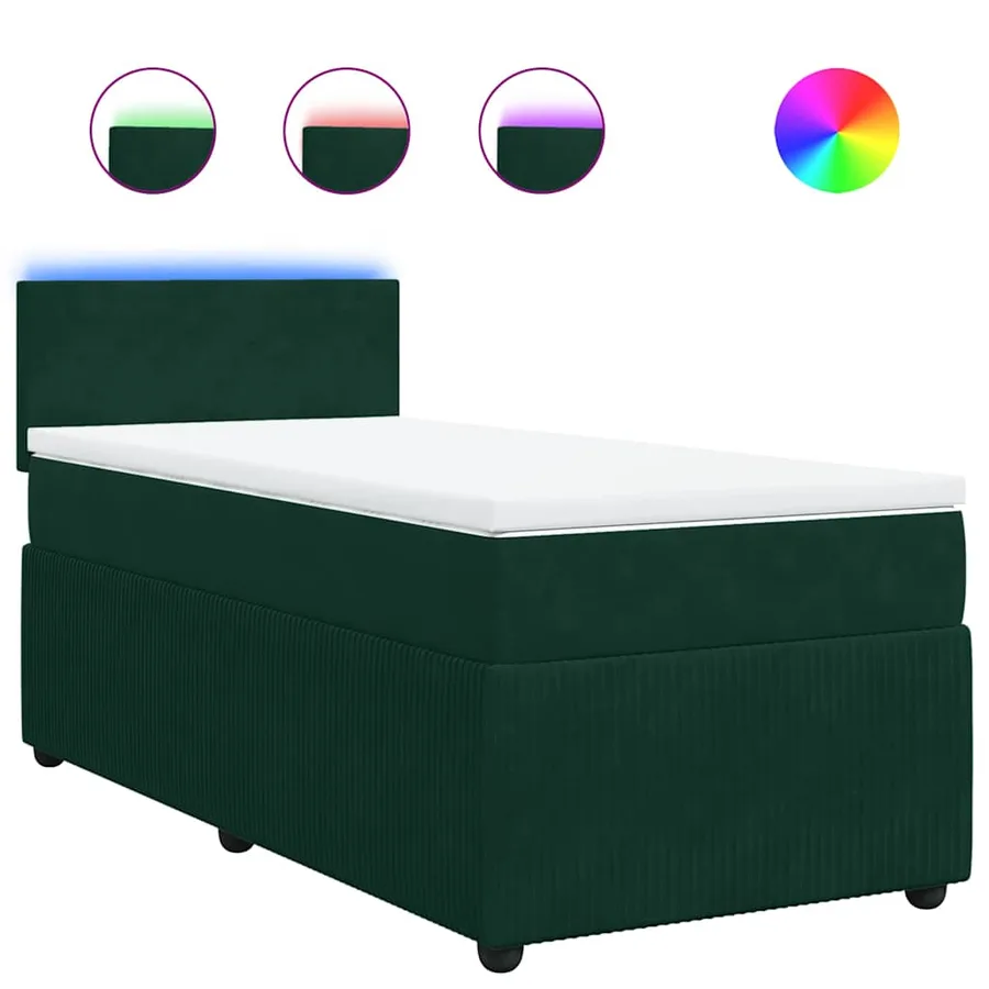 Sommier à lattes de lit avec matelas Vert foncé 90x190 cm - 2