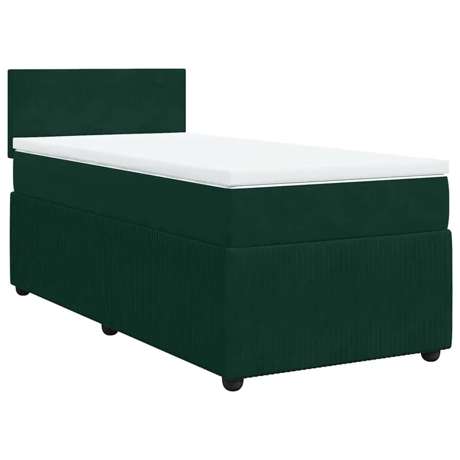 Sommier à lattes de lit avec matelas Vert foncé 90x190 cm - 3
