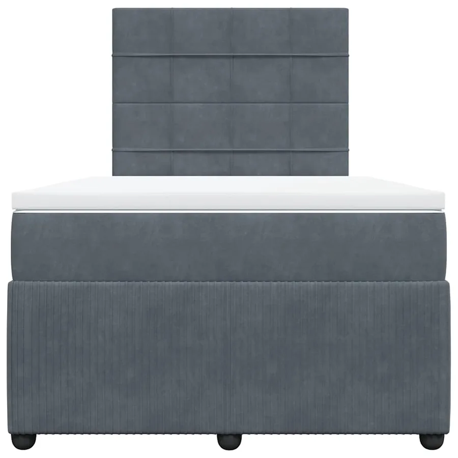 Sommier à lattes de lit et matelas gris foncé 120x190cm velours - 4