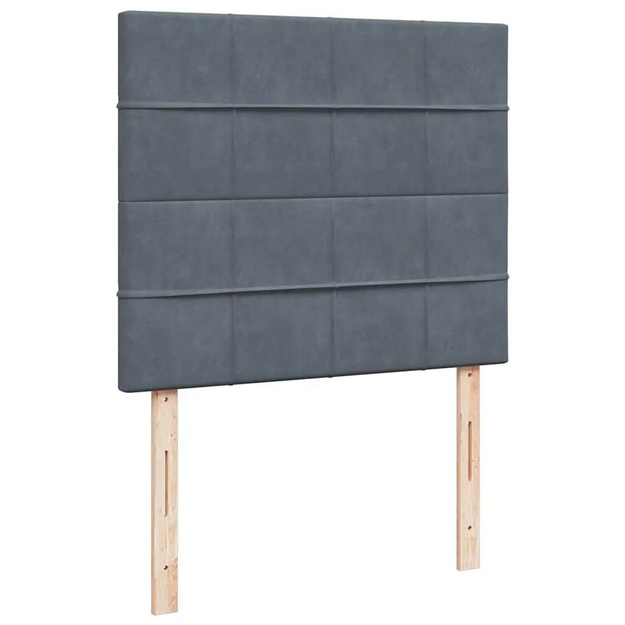 Sommier à lattes de lit et matelas gris foncé 120x190cm velours - 7