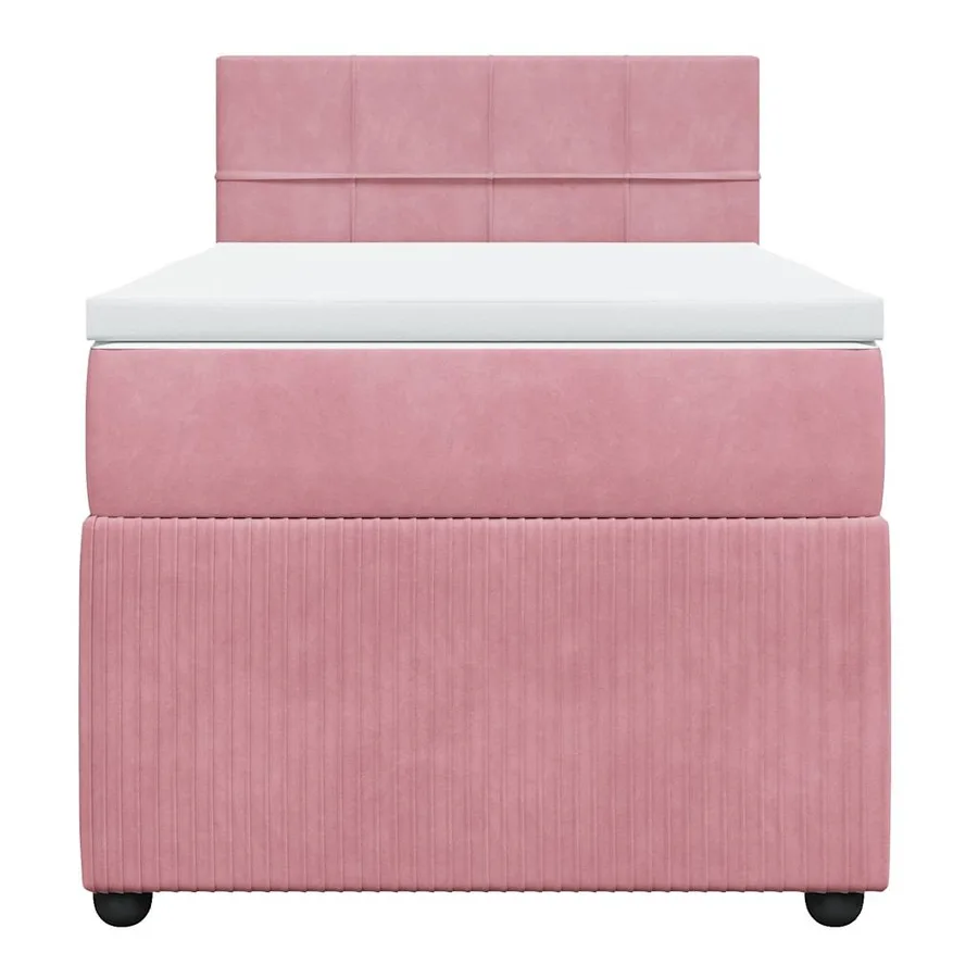 Sommier à lattes de lit avec matelas Rose 90x190 cm Velours - 4
