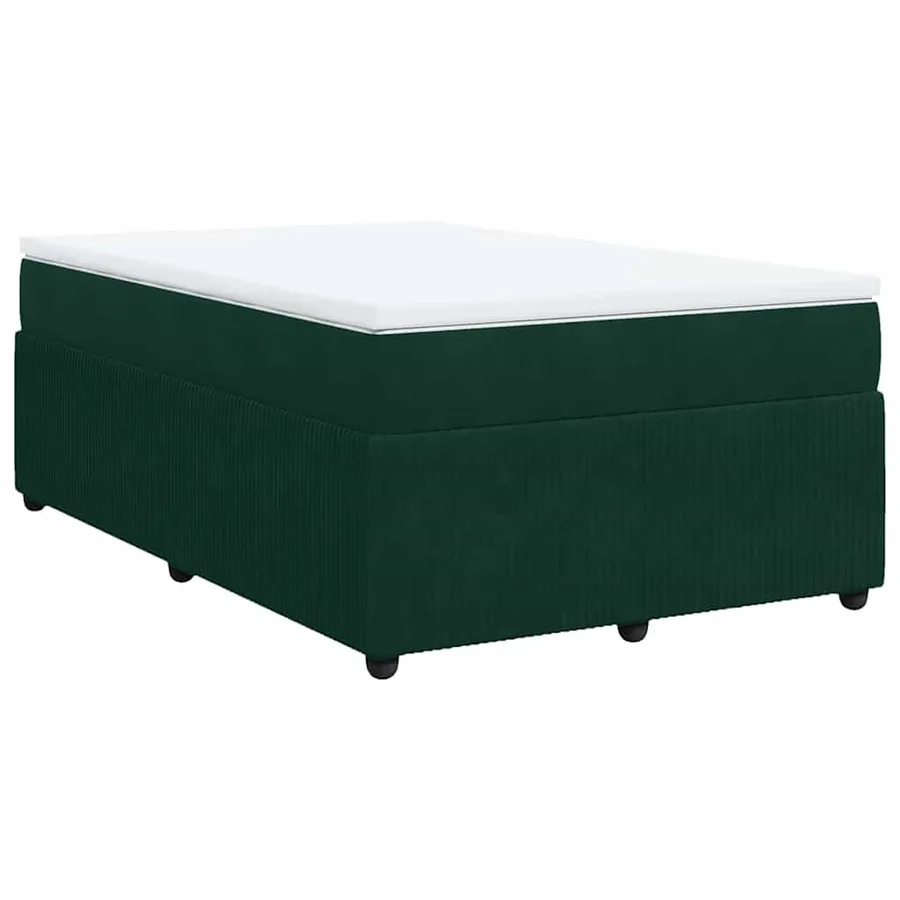 Sommier à lattes de lit avec matelas vert foncé 120x190 cm - 2