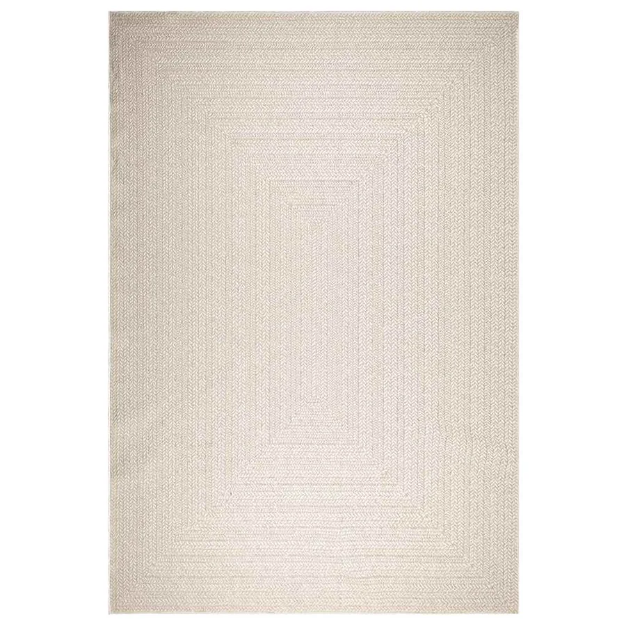 Tapis ZIZUR crème 240x340 cm aspect de jute intérieur extérieur - 3