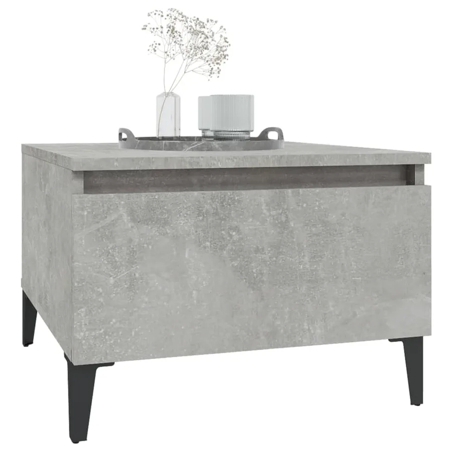Table d'appoint Gris béton 50x46x35 cm Bois d'ingénierie - 4