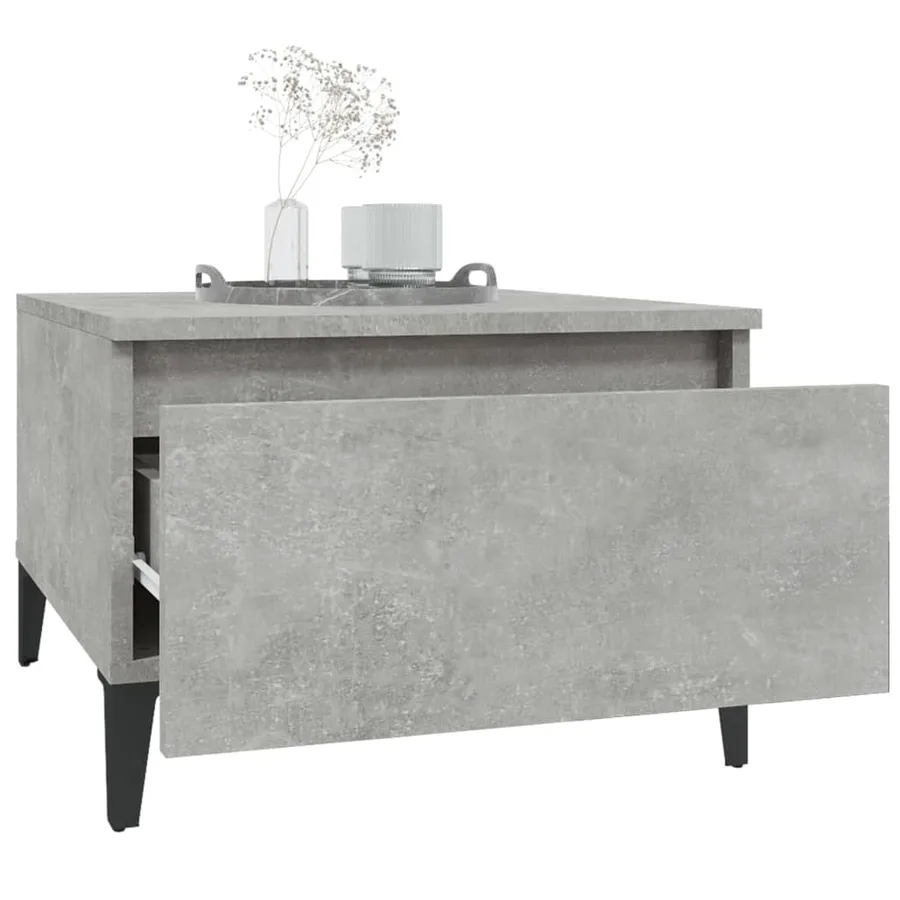 Table d'appoint Gris béton 50x46x35 cm Bois d'ingénierie - 5