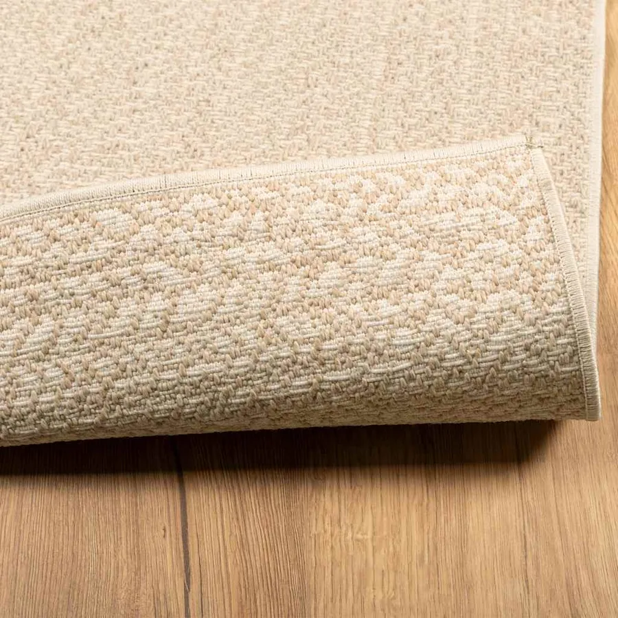Tapis ZIZUR beige 120x120 cm aspect de jute intérieur extérieur - 5