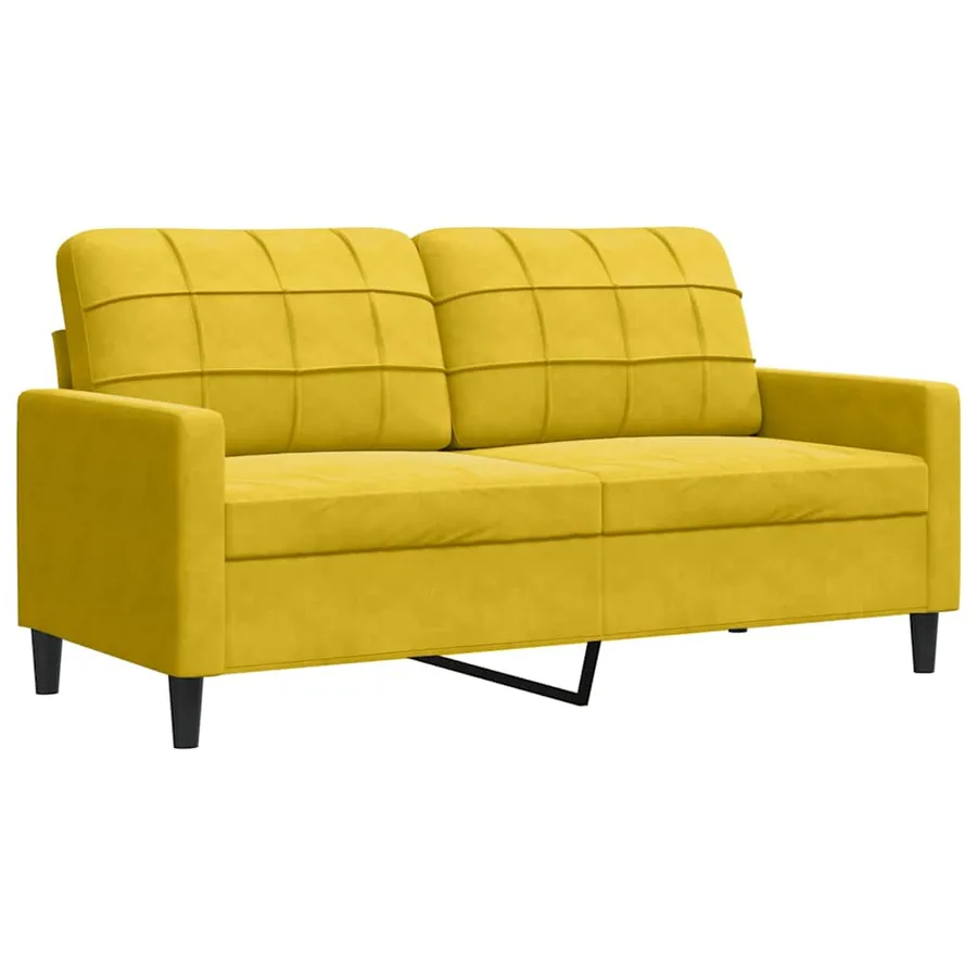 Ensemble de canapés 3 pcs avec coussins Jaune Velours - 4