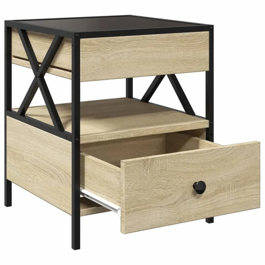 Table basse avec LED Infinity chêne sonoma 40x40x51 cm - 12