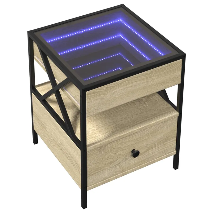 Table basse avec LED Infinity chêne sonoma 40x40x51 cm - 3
