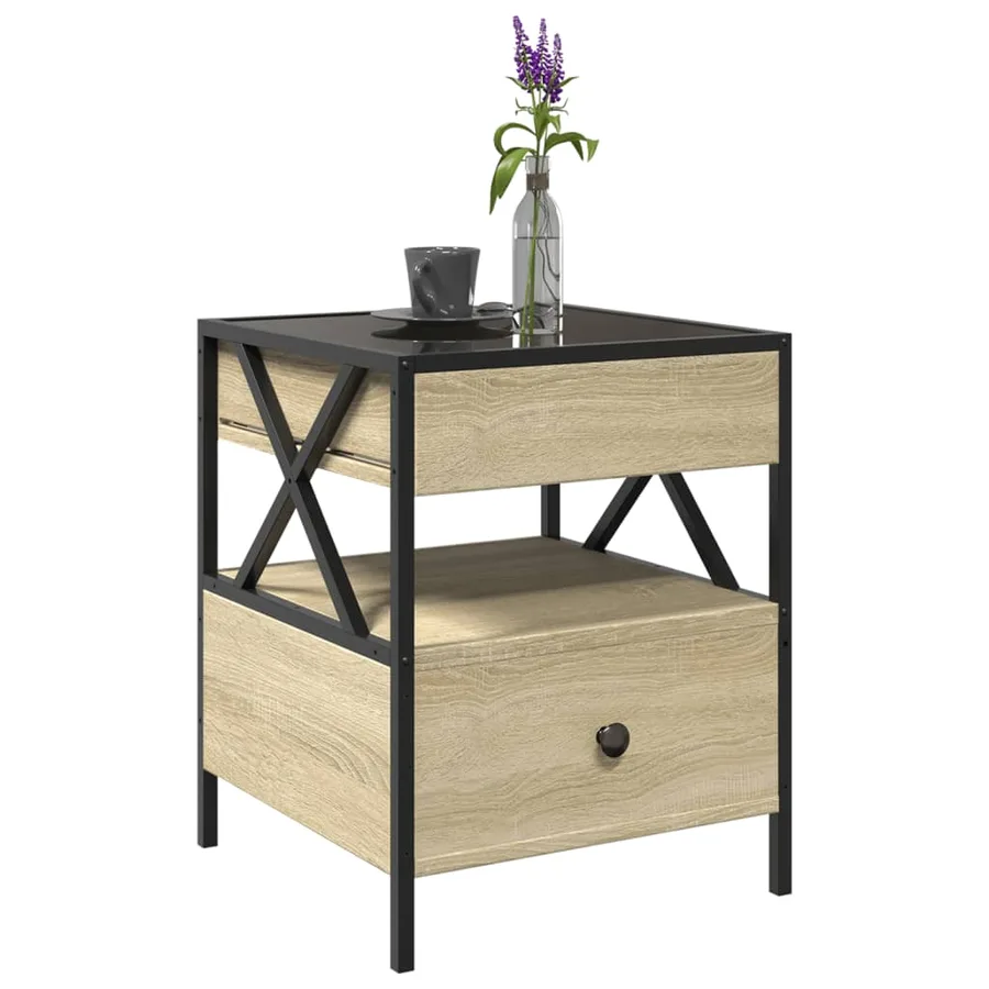 Table basse avec LED Infinity chêne sonoma 40x40x51 cm - 5