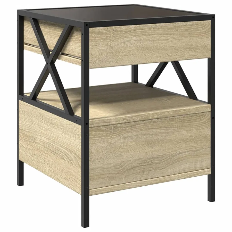 Table basse avec LED Infinity chêne sonoma 40x40x51 cm - 8