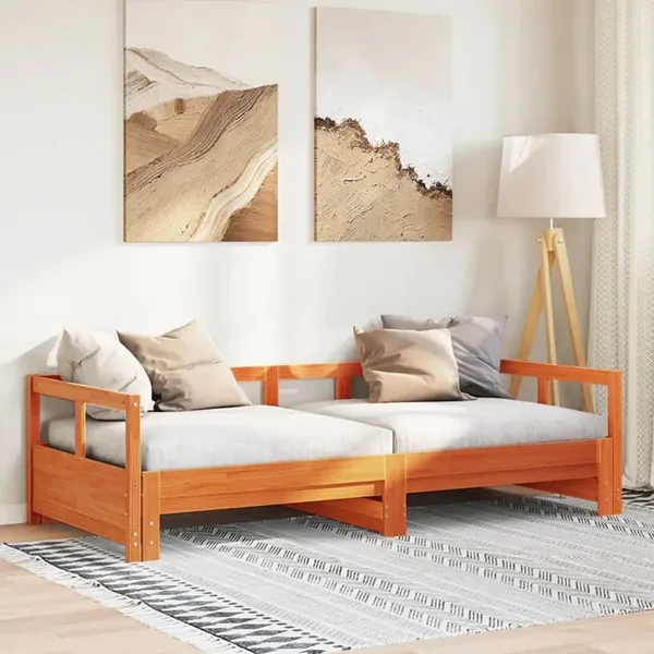 Lit de jour sans matelas cire marron 80x200 cm bois pin massif