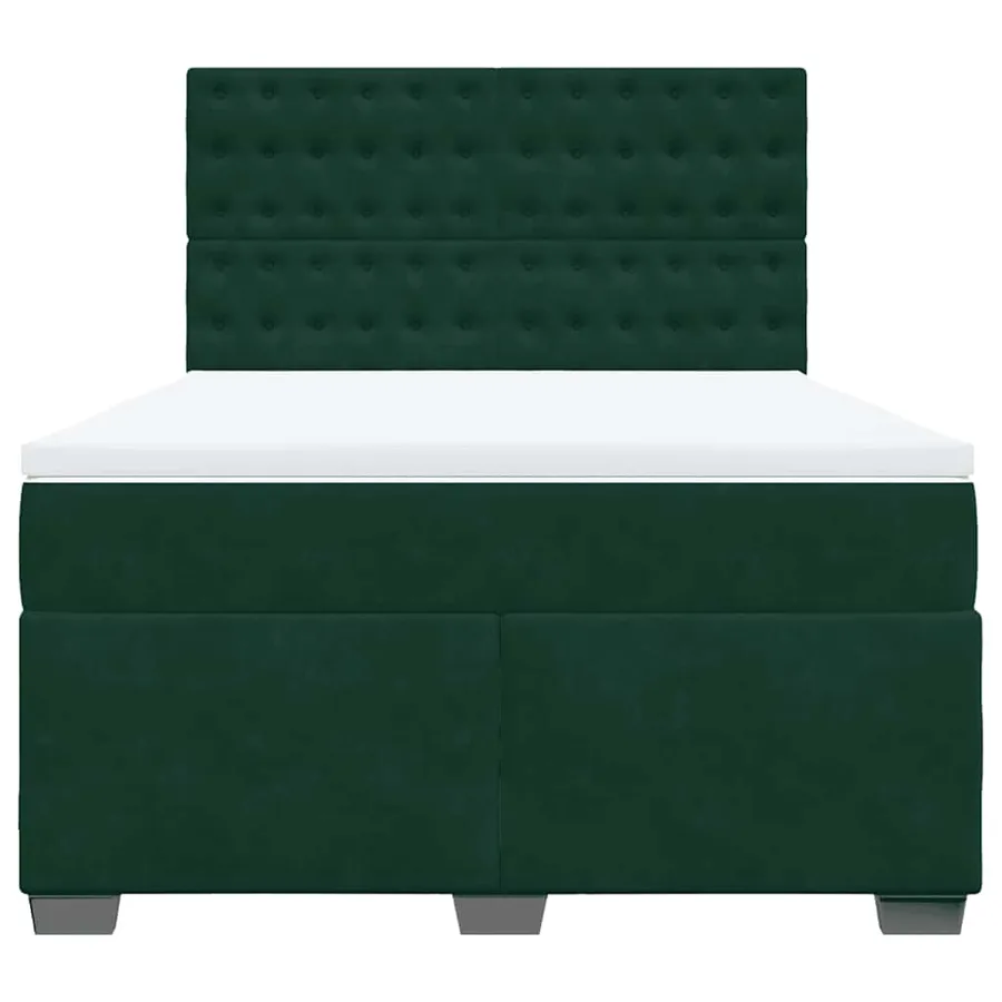 Sommier à lattes de lit et matelas Vert foncé 160x200cm Velours - 6