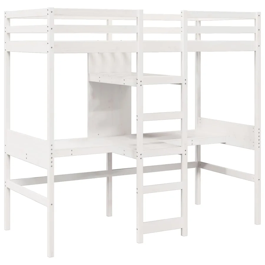 Cadre de lit superposé sans matelas blanc 90x190 cm pin massif - 3