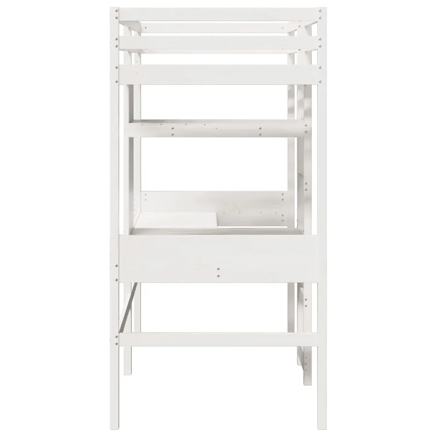 Cadre de lit superposé sans matelas blanc 90x190 cm pin massif - 6