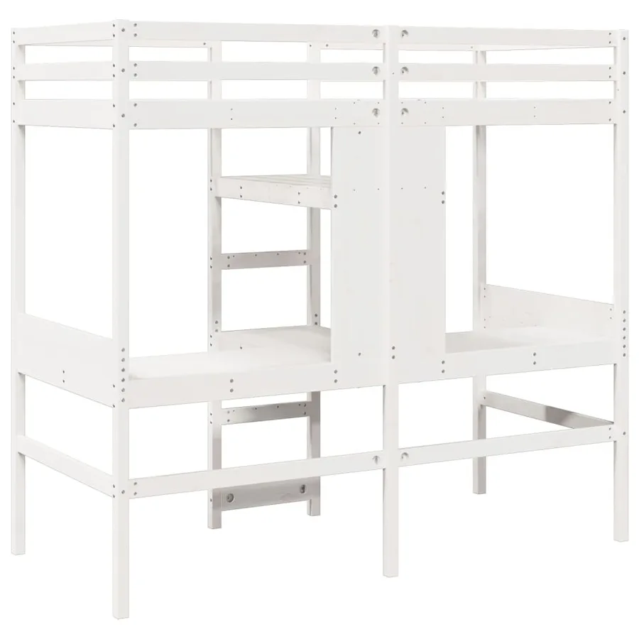 Cadre de lit superposé sans matelas blanc 90x190 cm pin massif - 7