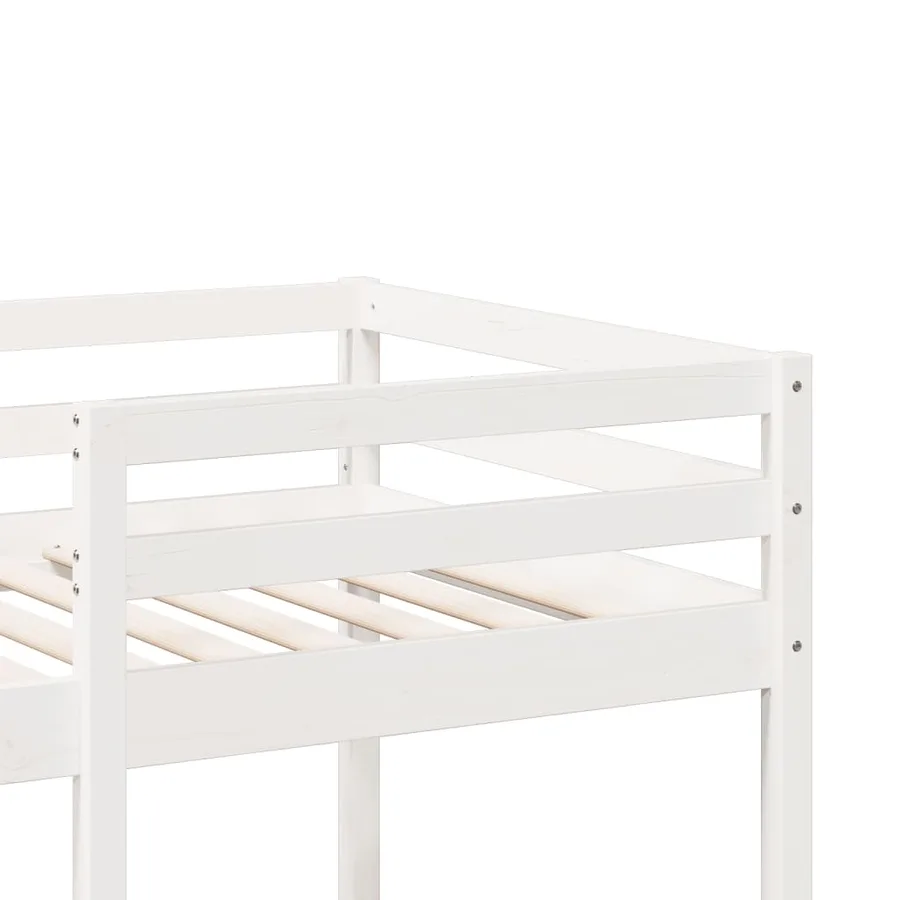 Cadre de lit superposé sans matelas blanc 90x190 cm pin massif - 8