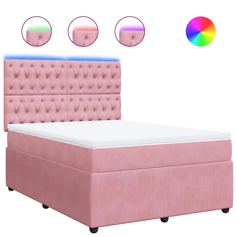 Sommier à lattes de lit avec matelas Rose 160x200 cm Velours - 2