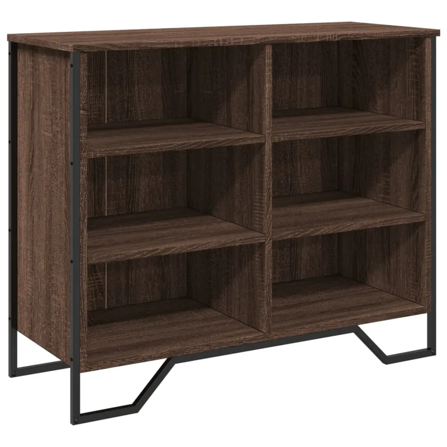 Buffet chêne marron 91x35,5x74,5 cm bois d'ingénierie - 2