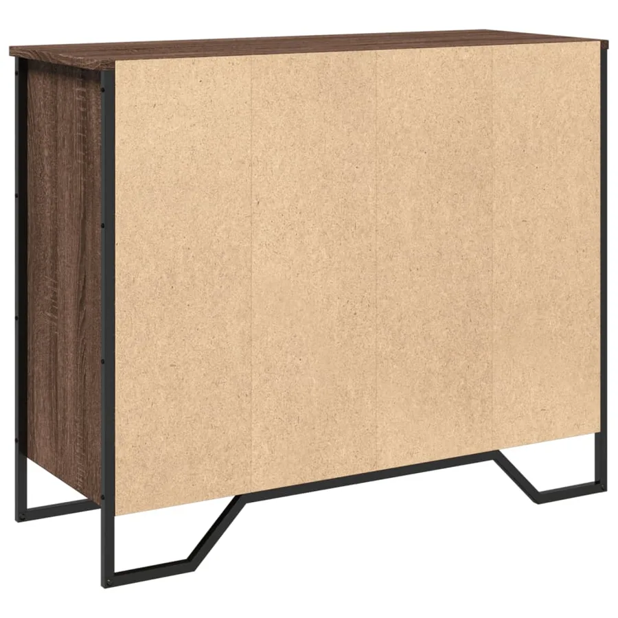 Buffet chêne marron 91x35,5x74,5 cm bois d'ingénierie - 6