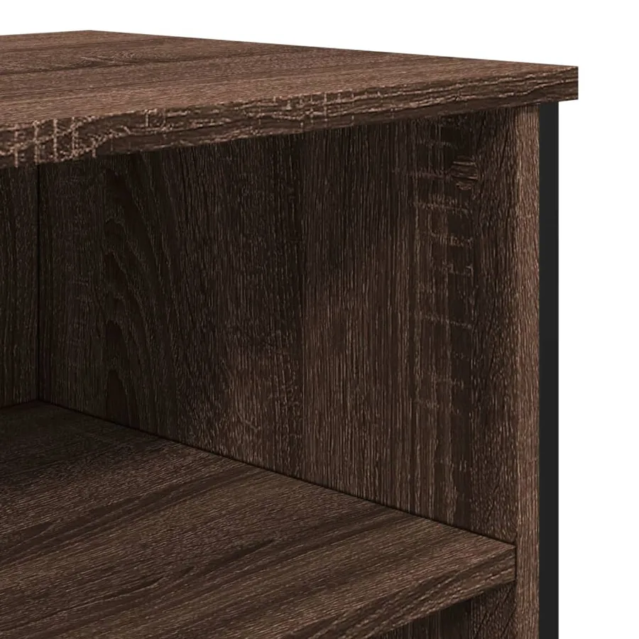 Buffet chêne marron 91x35,5x74,5 cm bois d'ingénierie - 7