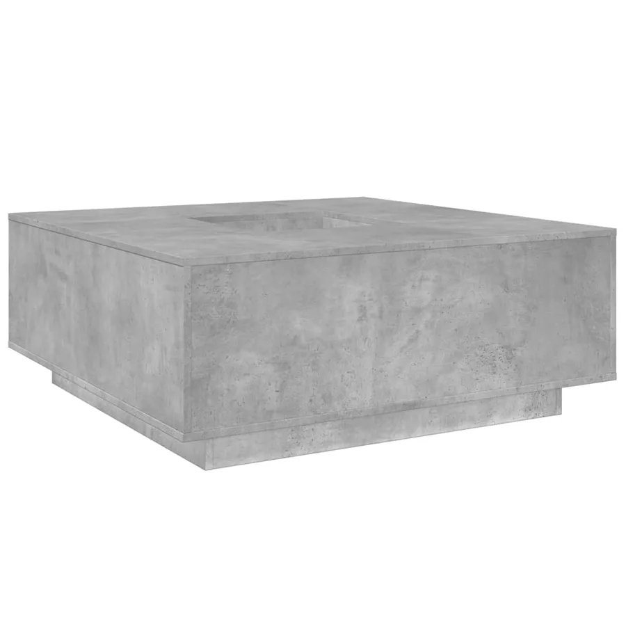 Table basse gris béton 100x100x40 cm bois d'ingénierie - 2