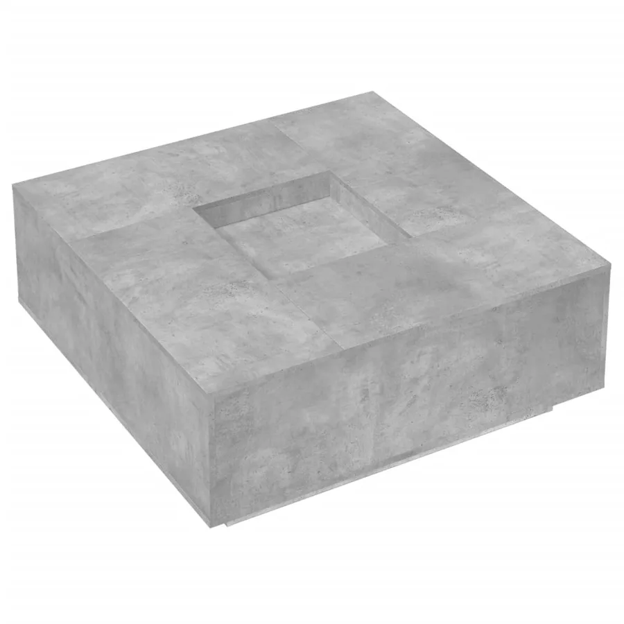 Table basse gris béton 100x100x40 cm bois d'ingénierie - 4