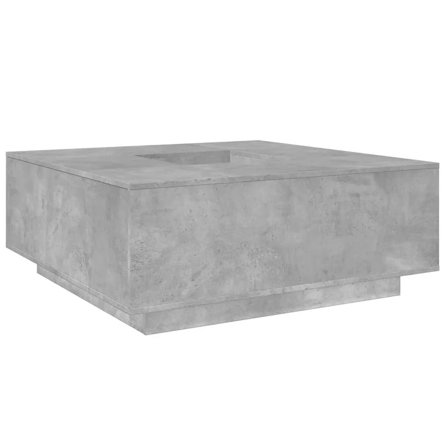 Table basse gris béton 100x100x40 cm bois d'ingénierie - 7