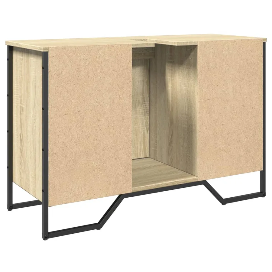 Armoire lavabo de salle de bain chêne sonoma 91x35x60 cm - 6
