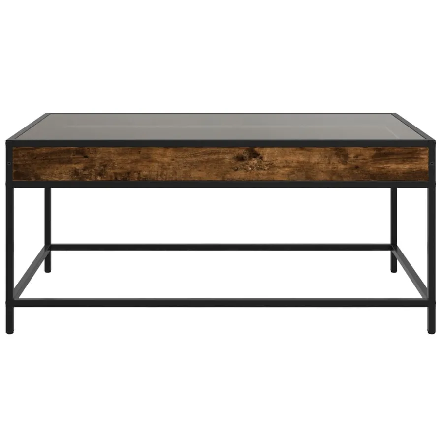Table basse avec LED infini chêne fumé 90x50x41 cm - 6