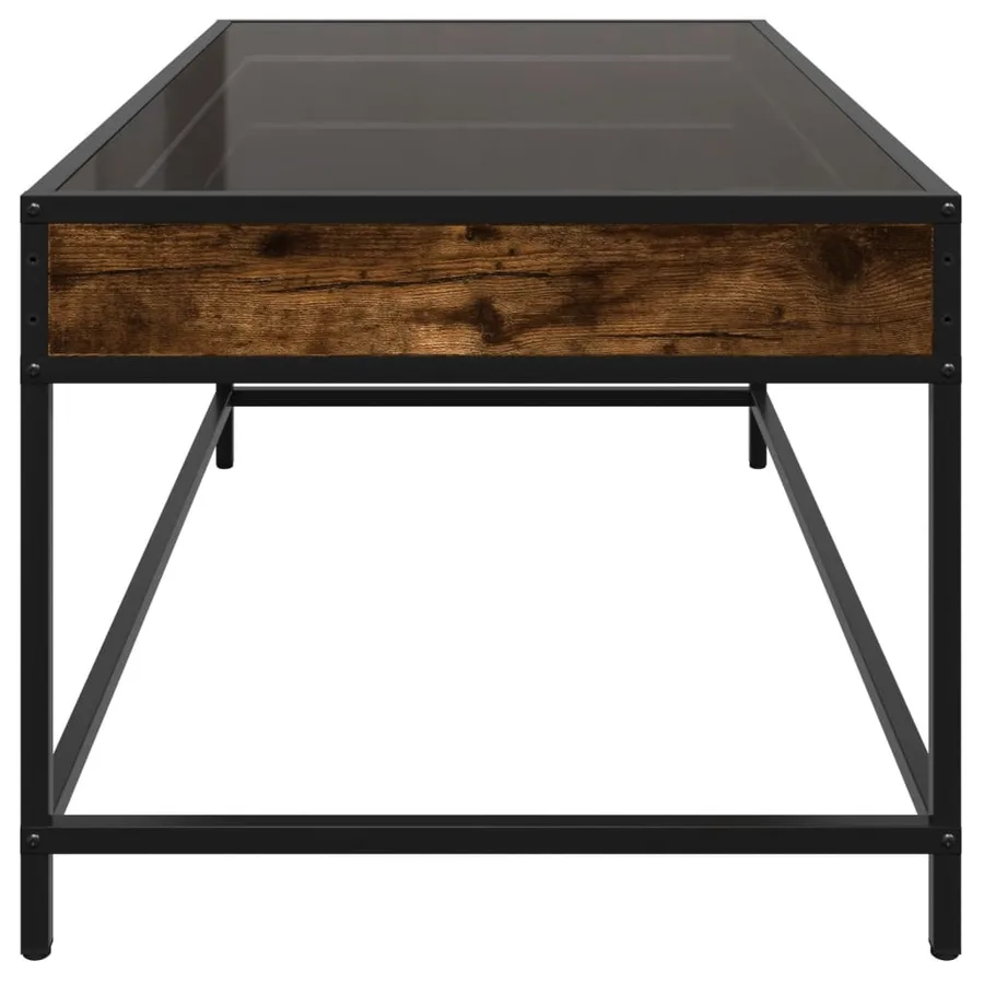 Table basse avec LED infini chêne fumé 90x50x41 cm - 7