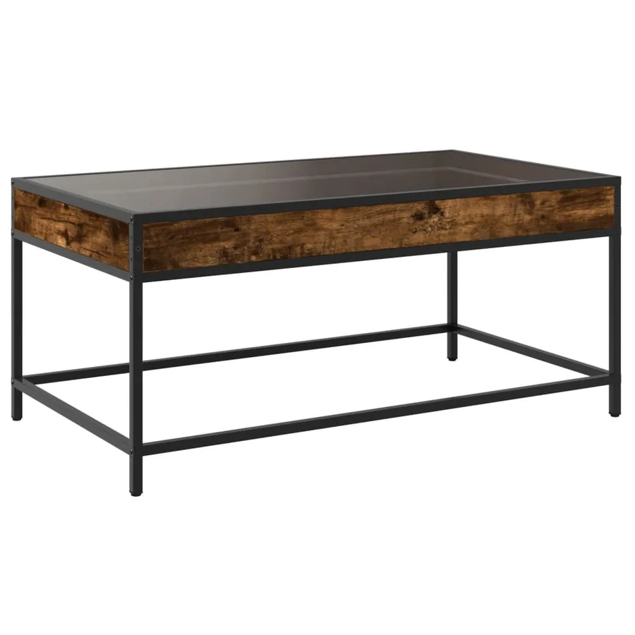 Table basse avec LED infini chêne fumé 90x50x41 cm - 8