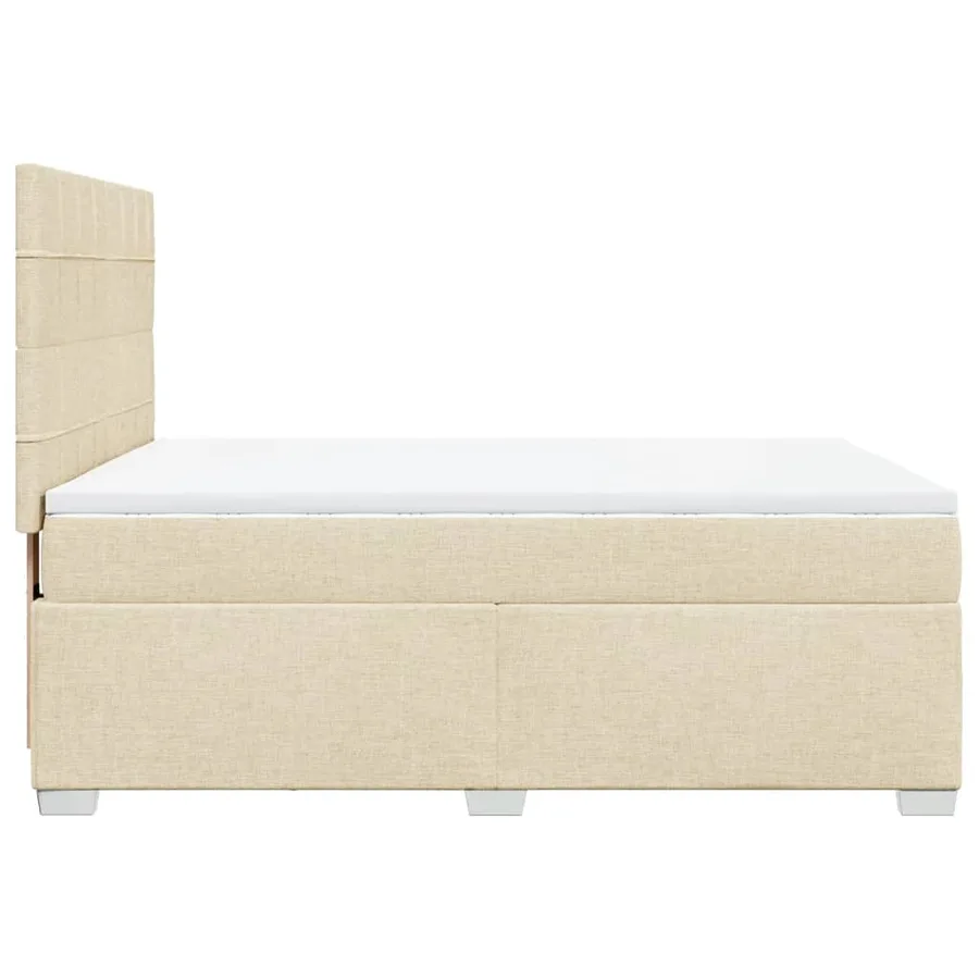 Sommier à lattes de lit avec matelas Crème 160x200 cm Tissu - 11