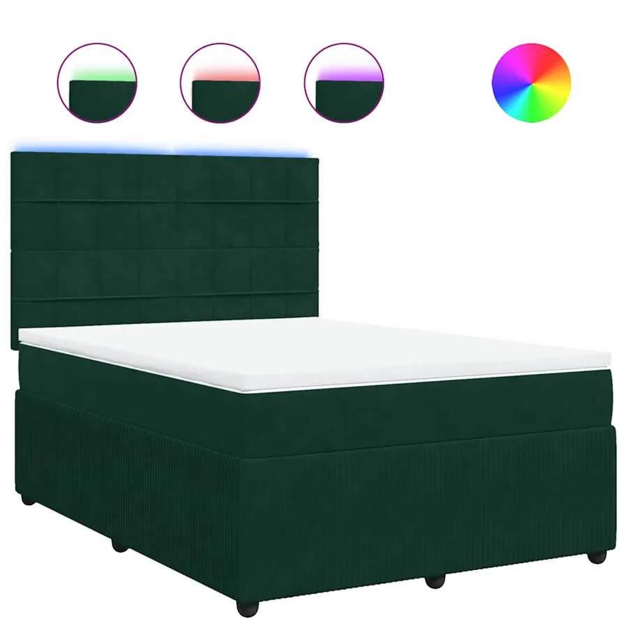 Sommier à lattes de lit et matelas Vert foncé 160x200cm Velours - 2
