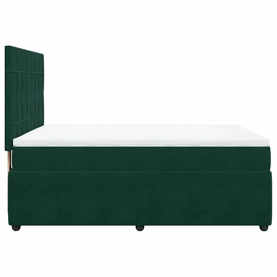Sommier à lattes de lit et matelas Vert foncé 160x200cm Velours - 7