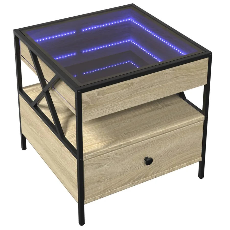 Table basse avec LED Infinity chêne sonoma 50x50x51 cm - 3