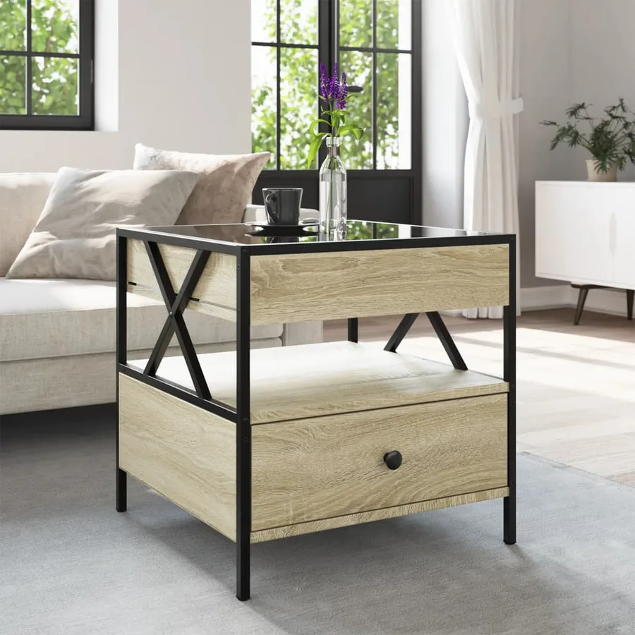 Table basse avec LED Infinity chêne sonoma 50x50x51 cm - 4
