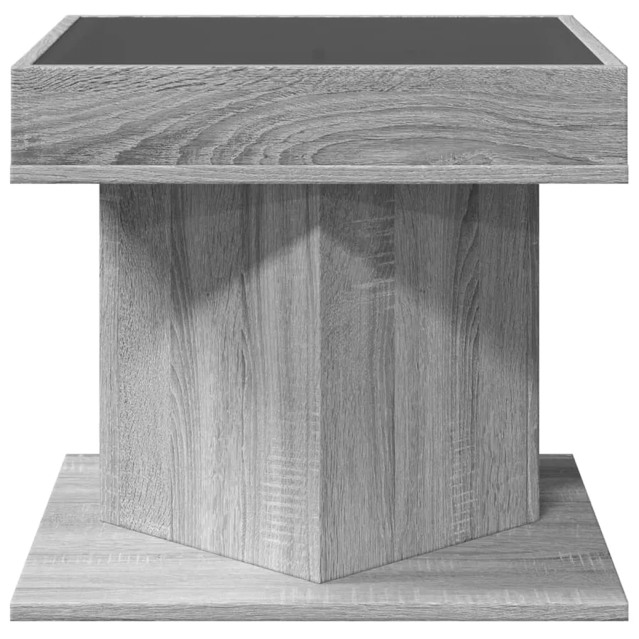 Table basse avec LED sonoma gris 50x50x45 cm bois d'ingénierie - 6