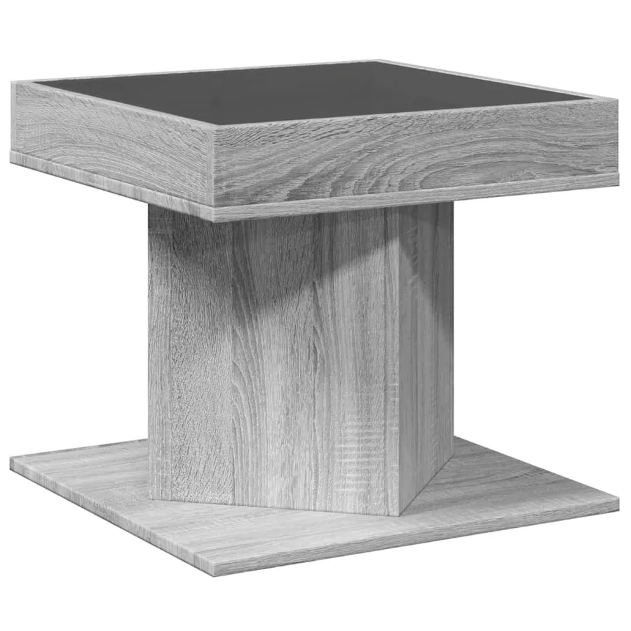Table basse avec LED sonoma gris 50x50x45 cm bois d'ingénierie - 8