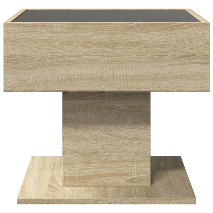 Table basse avec LED chêne sonoma 50x50x45 cm bois d'ingénierie - 7