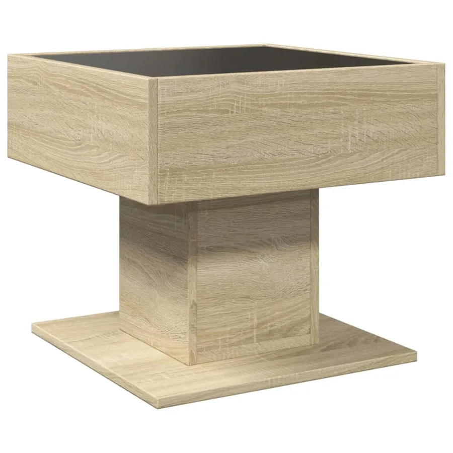 Table basse avec LED chêne sonoma 50x50x45 cm bois d'ingénierie - 8